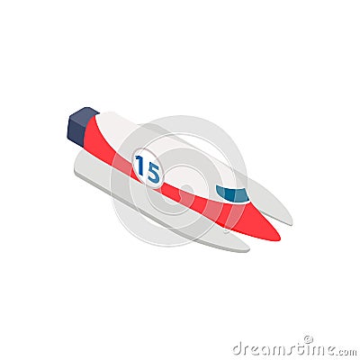 Speed boat isometric 3d icon Vector Illustration