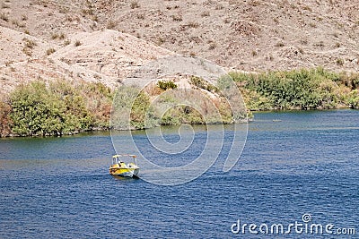 Speed boat on Lake Mohave Stock Photo