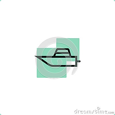 Speed Boat line Icon design for mobile and web design Vector Illustration