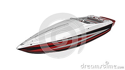 Speed boat, yacht, vessel isolated on white background Stock Photo