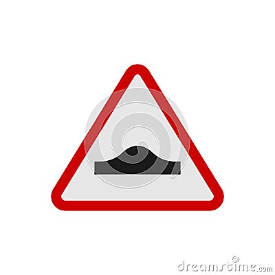 Speed bump warning sign. Road bump icon Vector Illustration