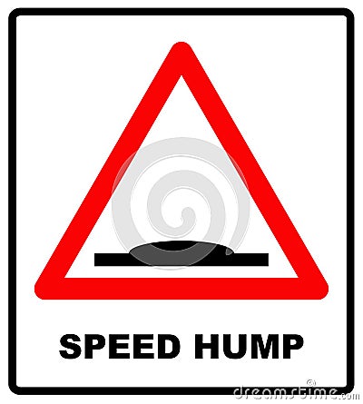 Speed bumps warning of traffic signs. Vector Illustration