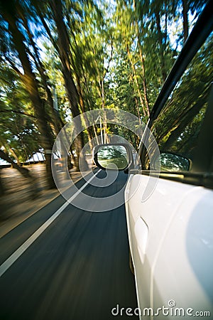 Speed car driving Stock Photo