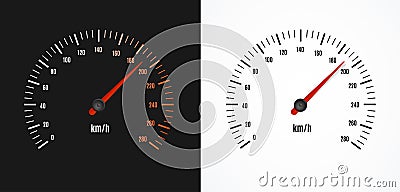 Speed Counter with Arrow Symbol Set. Vector Vector Illustration