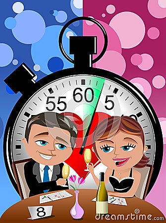 Speed Dating Concept - Love Vector Illustration