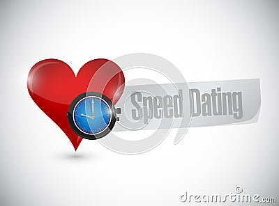 speed dating heart watch sign concept Cartoon Illustration