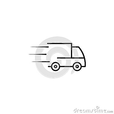 speed delivery truck icon. Element of speed for mobile concept and web apps illustration. Thin line icon for website design and Cartoon Illustration