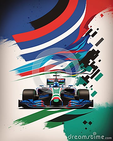Speed Demon Racing Car Artwork Print Stock Photo