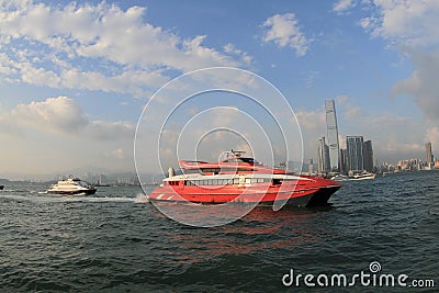 the speed ferry, Hong Kong Macao ferry boat 18 Dept 2011 Editorial Stock Photo