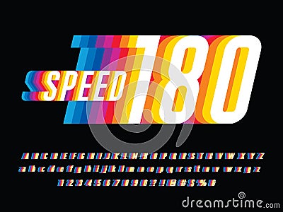 Speed font Vector Illustration