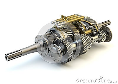 Speed gearbox on isolated Stock Photo