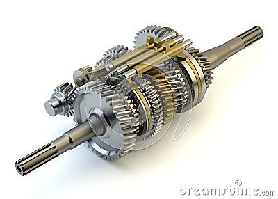 Speed gearbox on isolated Stock Photo