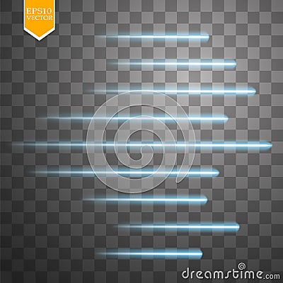 Speed glow lines . Set of motion signs. Vector illustration. Vector Illustration