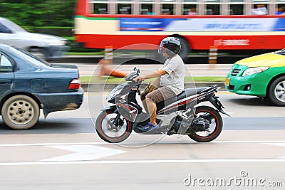 Speed hastily at Km. 1 Ramintra Road Editorial Stock Photo