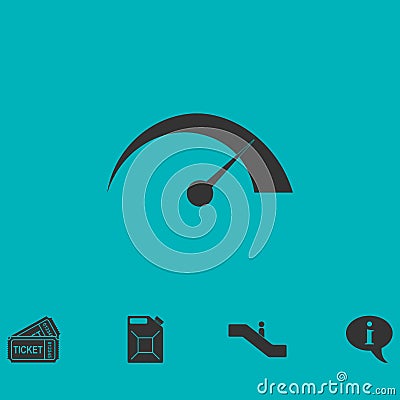 Speed icon flat Vector Illustration