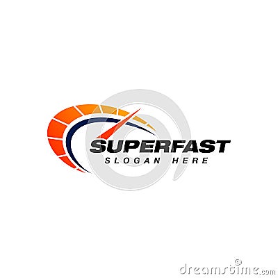 Speed indicator vector logo design. speedometer symbol design te Vector Illustration