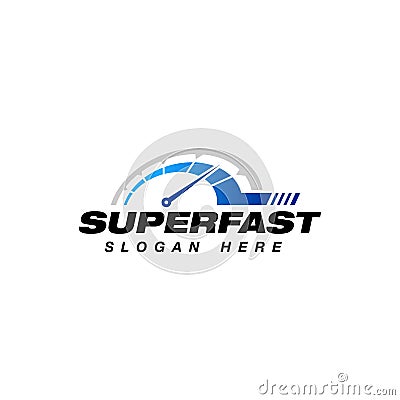 Speed indicator vector logo design. speedometer symbol design te Vector Illustration