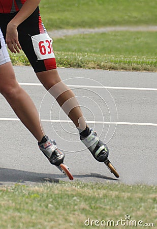 Speed inline Skating abstract of skates and skater Editorial Stock Photo