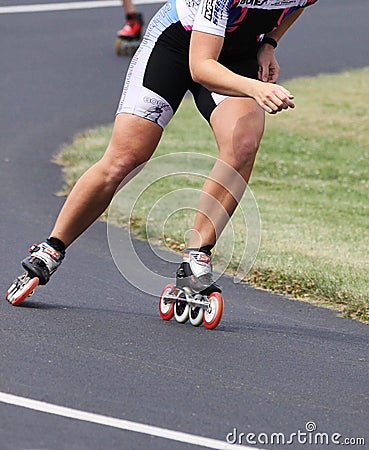 Speed inline Skating abstract of skates and skater Editorial Stock Photo