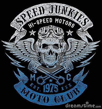 Speed Junkies Motorcycle Vintage Design Stock Photo