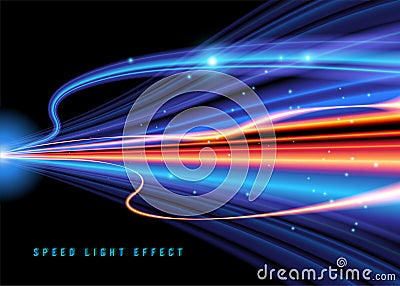 Speed Light Effect Vector Stock Photo