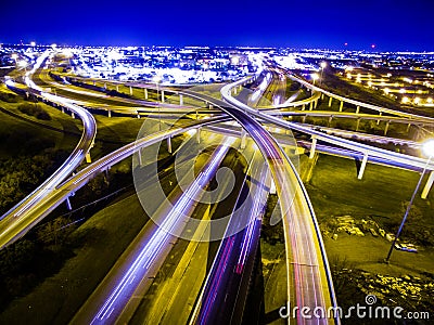 Speed of Light Highways loops interchange Austin Traffic Transportation Highway Stock Photo