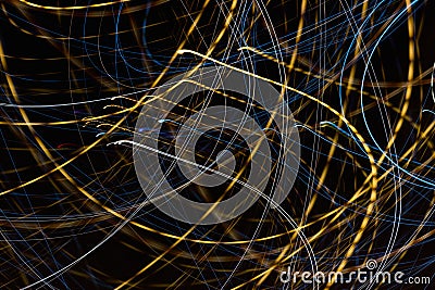 Speed light trails at night Stock Photo