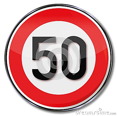 Speed limit 50 kmh Vector Illustration