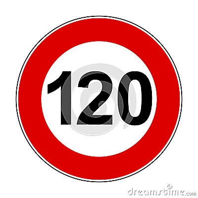 Speed limit signs of 120 km - vector Stock Photo