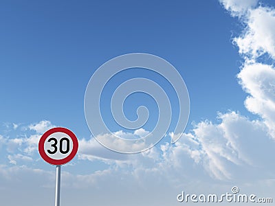 Speed limit thirty Cartoon Illustration