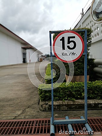 Speed limitation sign, safet sign Stock Photo
