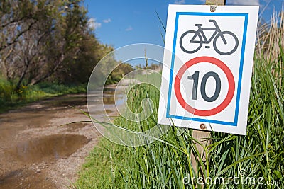 Speed limitation to bikes Stock Photo