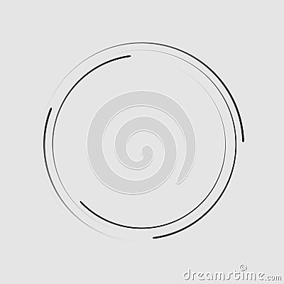 Speed lines in circle form, halftone effect, spiral round logo, design element, concentric circle elements backgrounds Vector Illustration