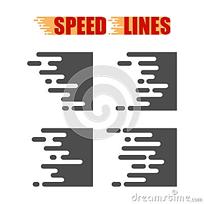 Speed lines isolated. Motion effect. Black lines on white background. Vector Illustration