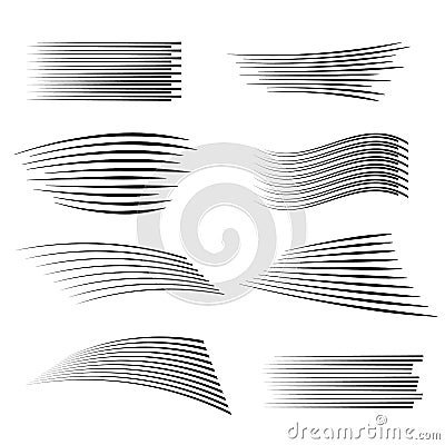 Speed lines isolated set Vector Illustration