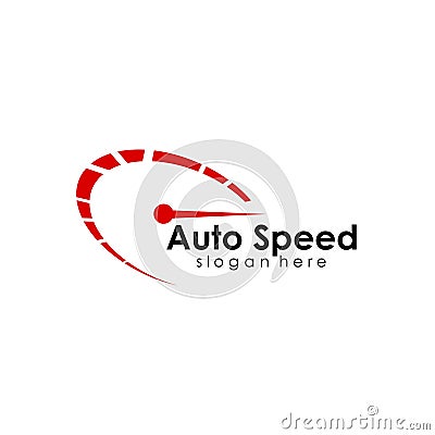 speed logo design, silhouette speedometer symbol icon vector Stock Photo