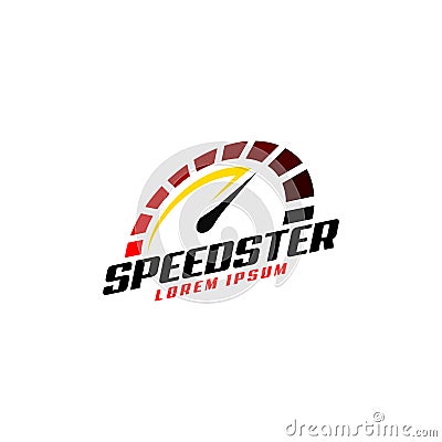 Speed logo vector. Speedometer logo. Fast logo Vector Illustration