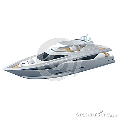 Speed luxury yacht Vector Illustration