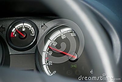 Speed meter 50 kmh Stock Photo