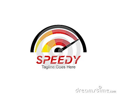 Speed Meter Logo Symbol Template Design Vector, Emblem, Design Concept, Creative Symbol, Icon Cartoon Illustration