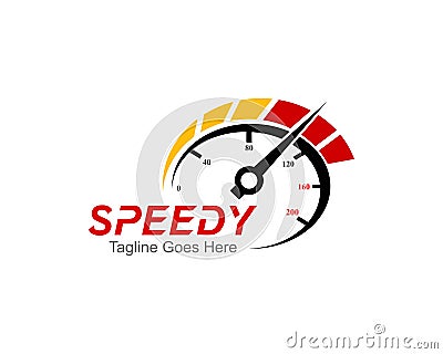 Speed Meter Logo Symbol Template Design Vector, Emblem, Design Concept, Creative Symbol, Icon Cartoon Illustration