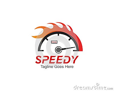 Speed Meter Logo Symbol Template Design Vector, Emblem, Design Concept, Creative Symbol, Icon Cartoon Illustration