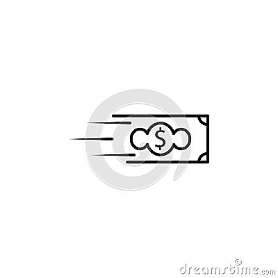 speed money icon. Element of speed for mobile concept and web apps illustration. Thin line icon for website design and development Cartoon Illustration