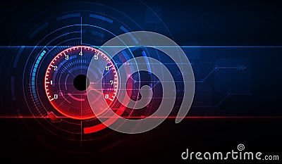 Speed motion background with fast speedometer car. Racing velocity background Vector Illustration