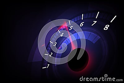 Speed motion background with fast speedometer car. Racing velocity background. Vector Illustration