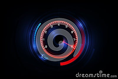 Speed motion background with fast speedometer car. Racing velocity background Vector Illustration