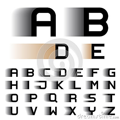 Speed motion blur font alphabet letters Vector Illustration