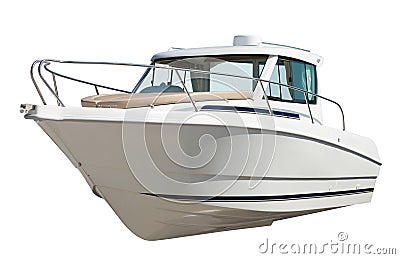 Speed motor boat. Isolated over white Stock Photo