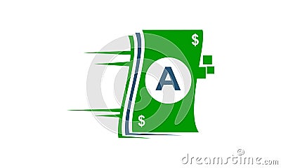 Speed Payment Technology Initial A Vector Illustration