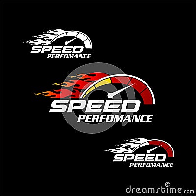 Speed performance and speed shop logo illustration vector Vector Illustration